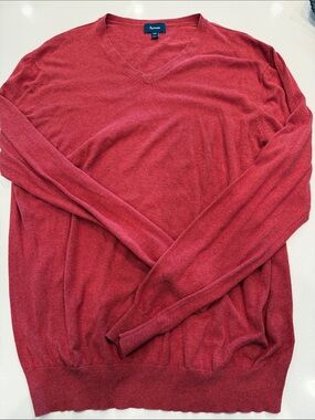 Faconnable Red V-Neck Sweater